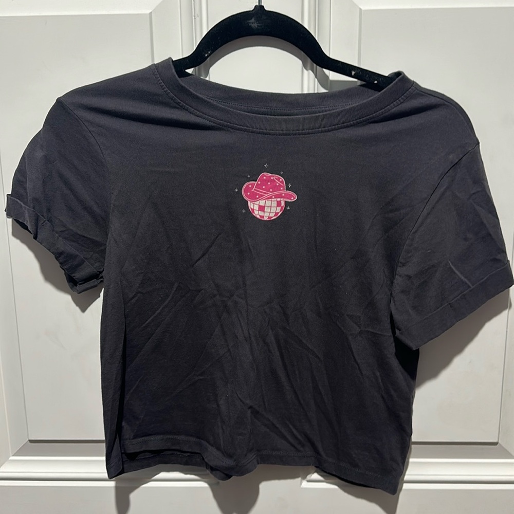 Darling blue cropped tee size small